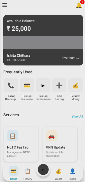 Fastag Bajaj APP screenshot