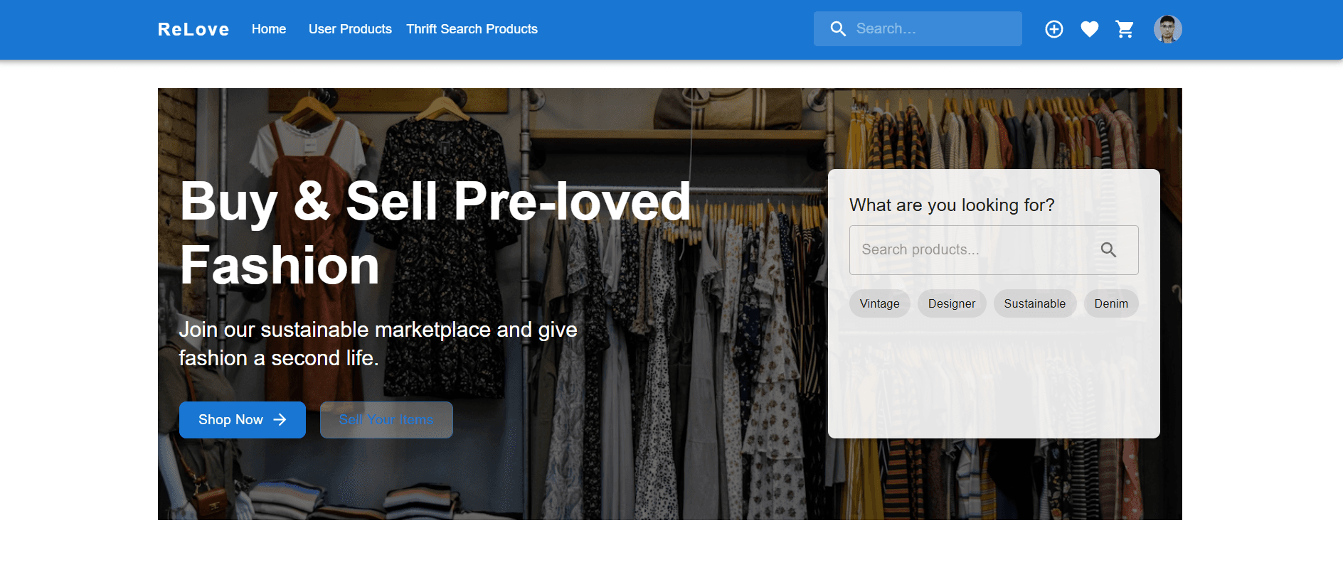Relove WebApp screenshot