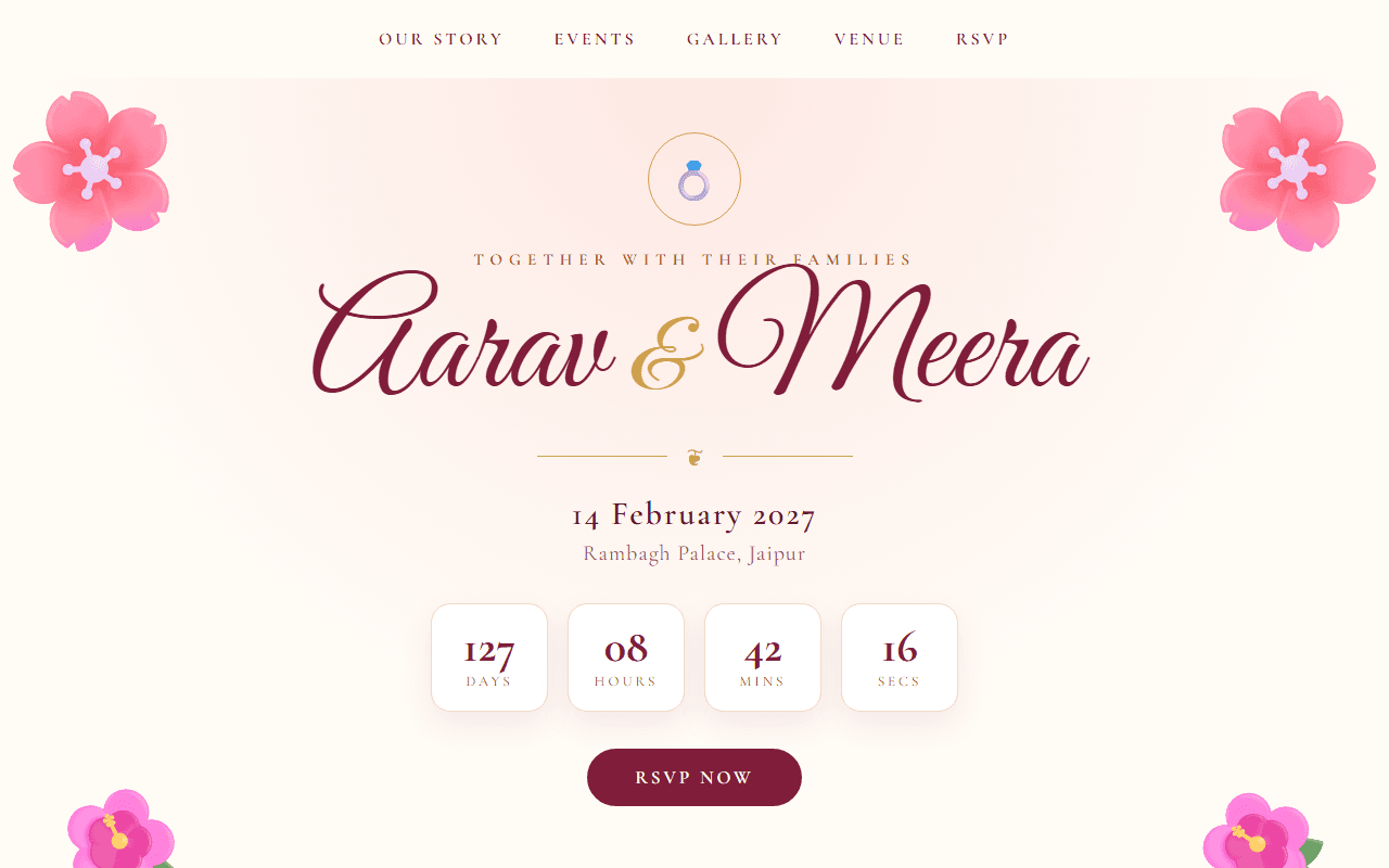 Wedding Invitation Website built from this AI prompt