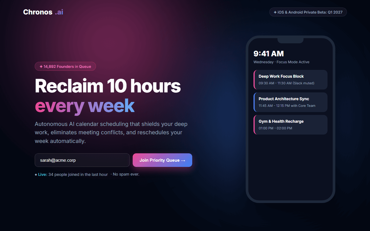 Mobile App Waitlist & Viral Launch built from this AI prompt