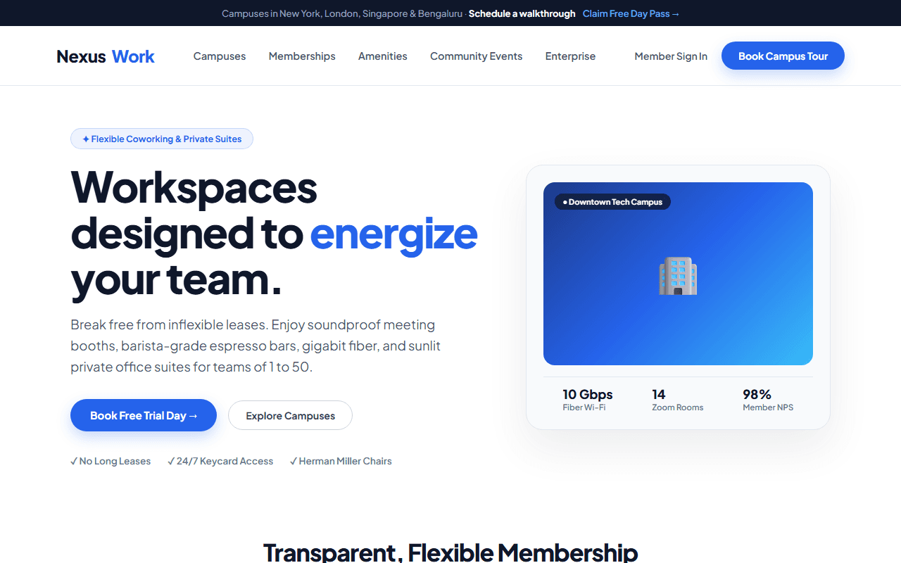 Coworking Space & Flexible Offices built from this AI prompt
