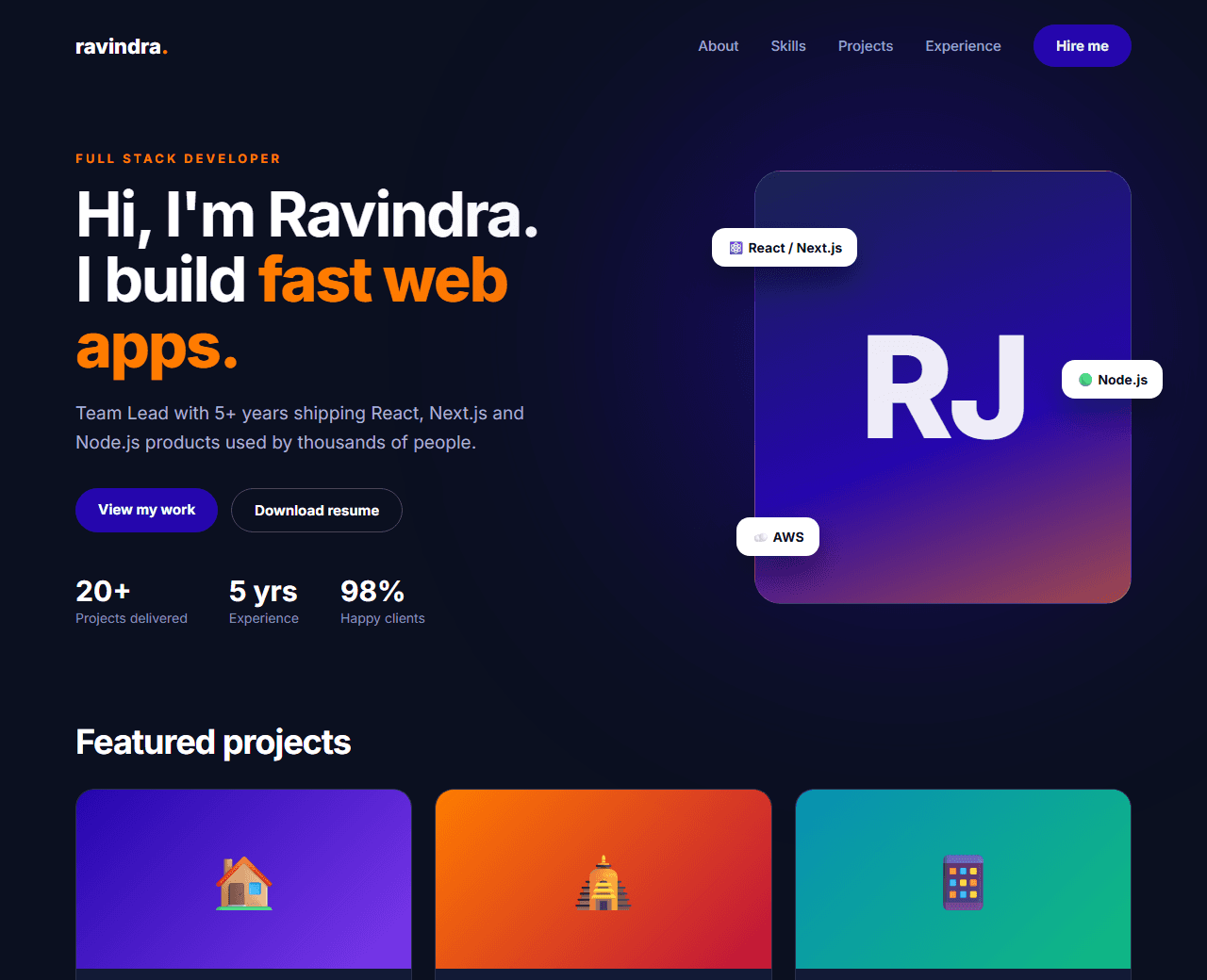 Developer Portfolio built from this AI prompt