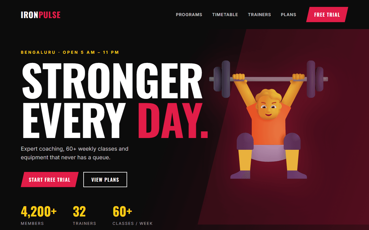 Fitness & Gym Website built from this AI prompt