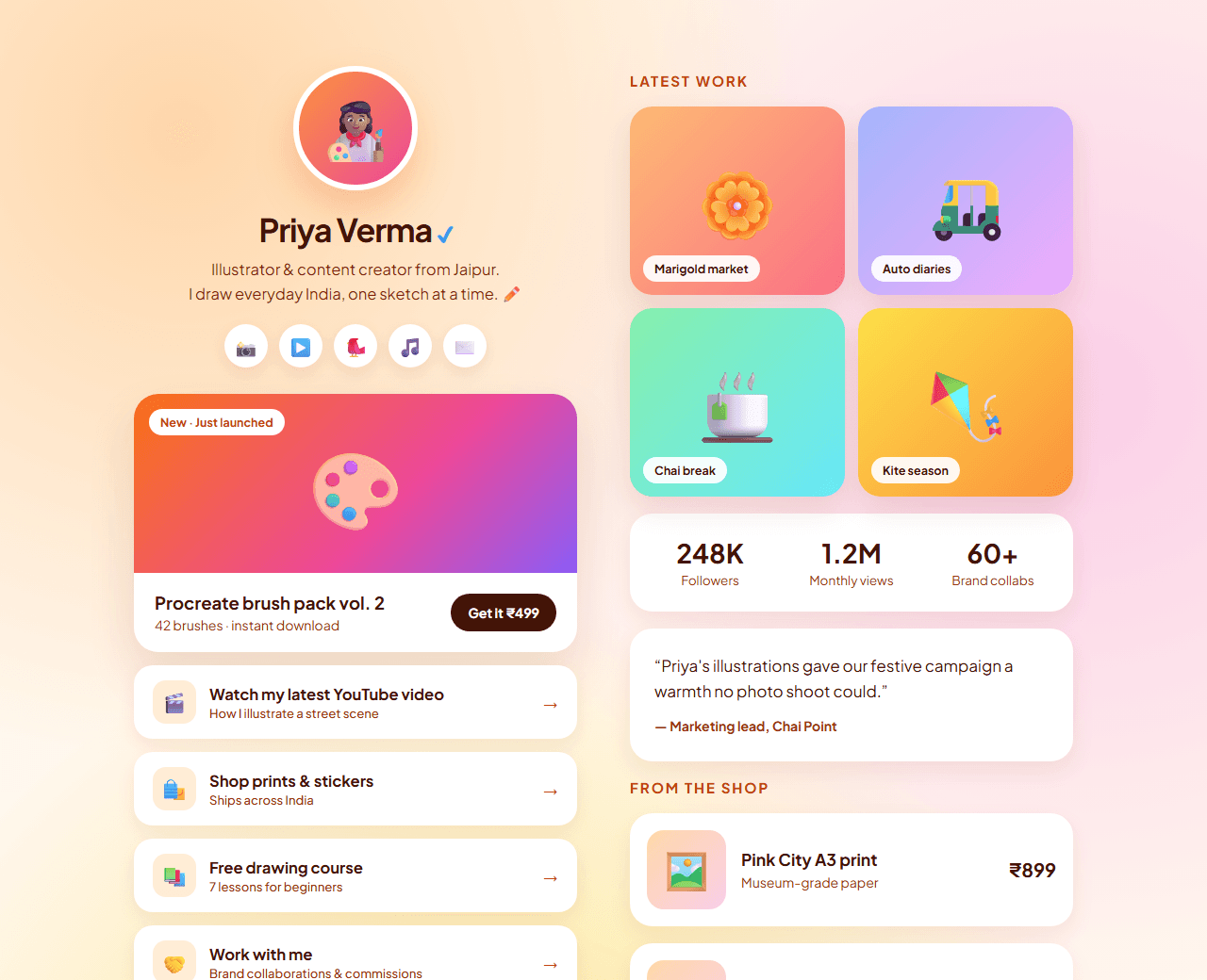 Link-in-Bio Page built from this AI prompt