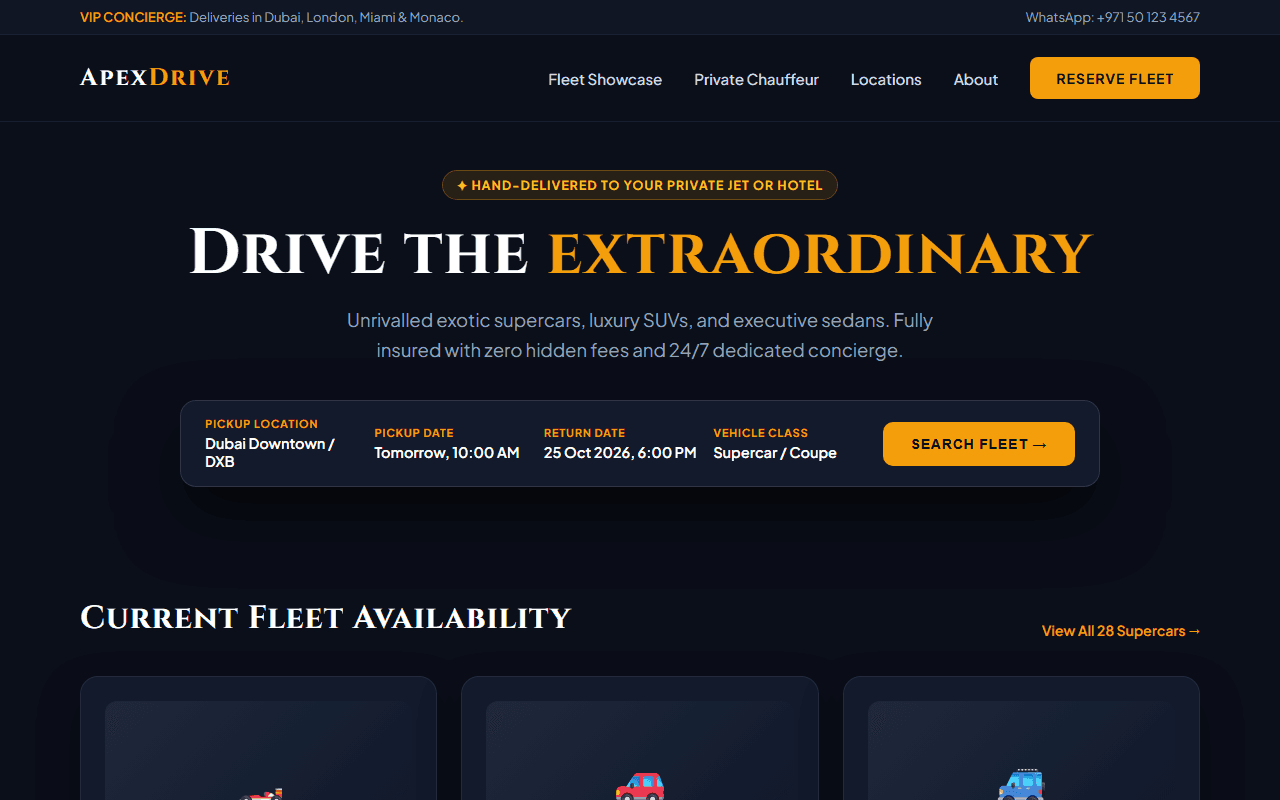 Luxury Car Rental & Fleet Booking built from this AI prompt