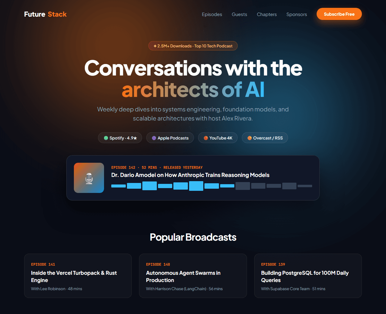 Preview of the podcast show & audio network this AI prompt builds