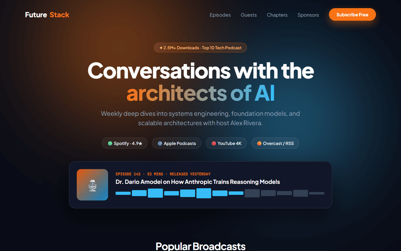 Podcast Show & Audio Network built from this AI prompt