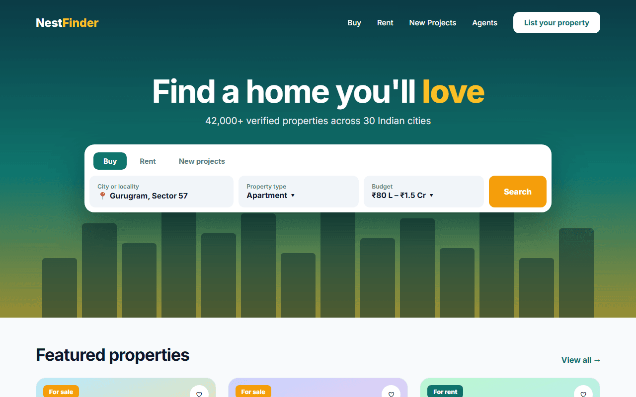 Real Estate Listing Website built from this AI prompt