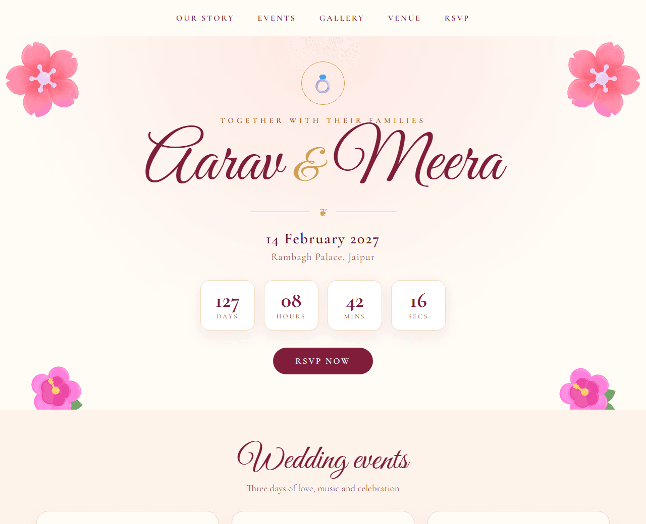 Wedding Invitation Website built from this AI prompt