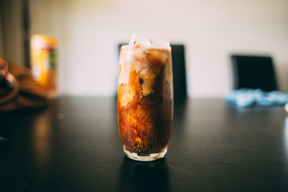 Iced cold brew in a tall glass