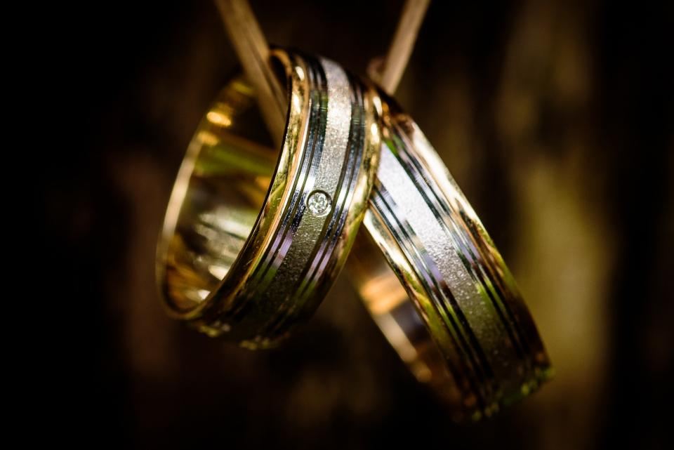 Two gold wedding bands